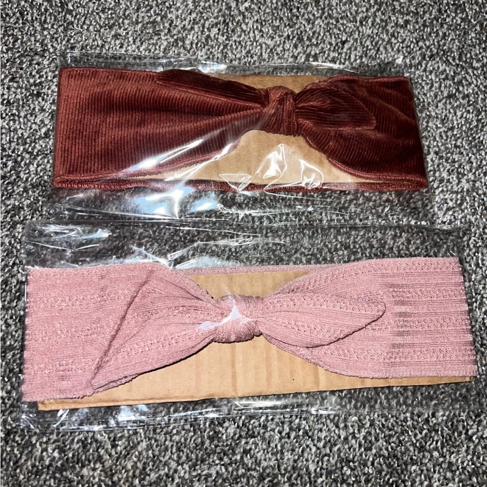 2 tie bow front headbands